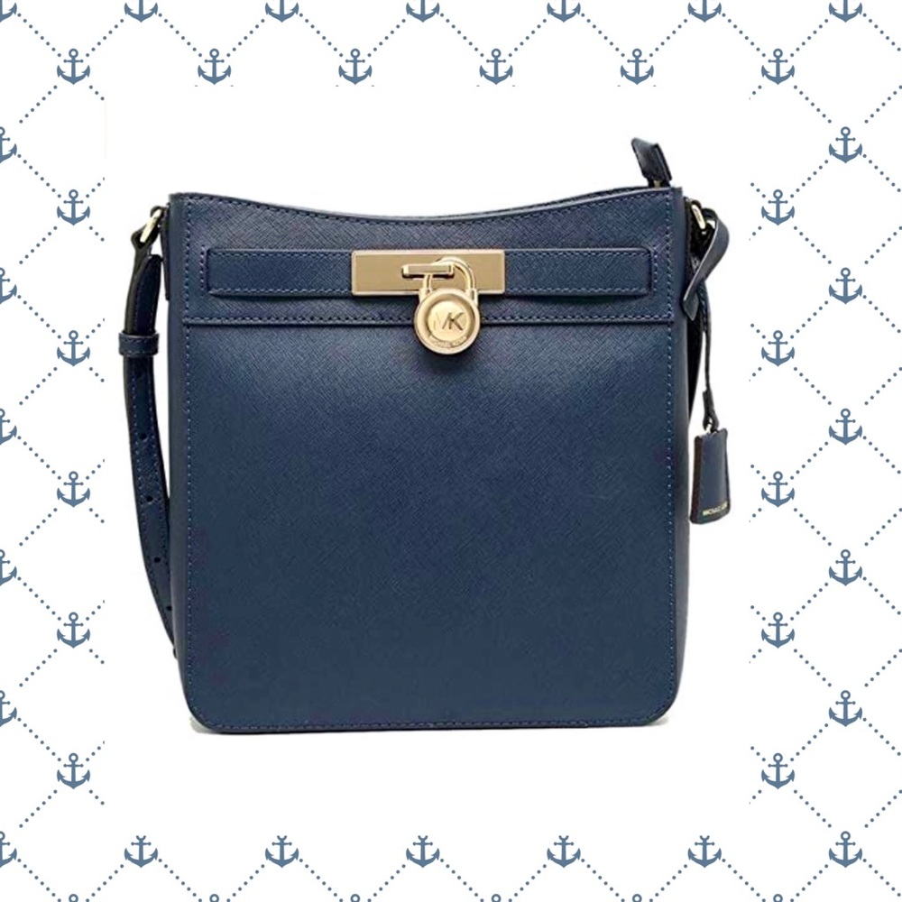 Michael Kors Hamilton Traveler Crossbody Navy Blue